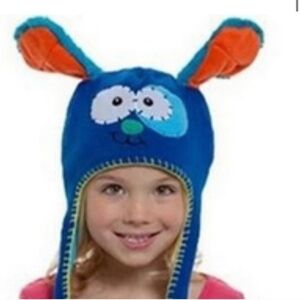 Flipeez Playful Puppy Action Hat, Kids Unisex Blue Winter Beanie Hat